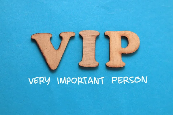 Vip Very Important Person Text Words Typography Written Blue Background — Stock Photo, Image