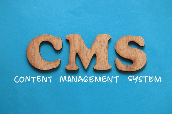 Cms Content Management System Tipografía Palabras Texto Escrita Sobre Fondo — Foto de Stock