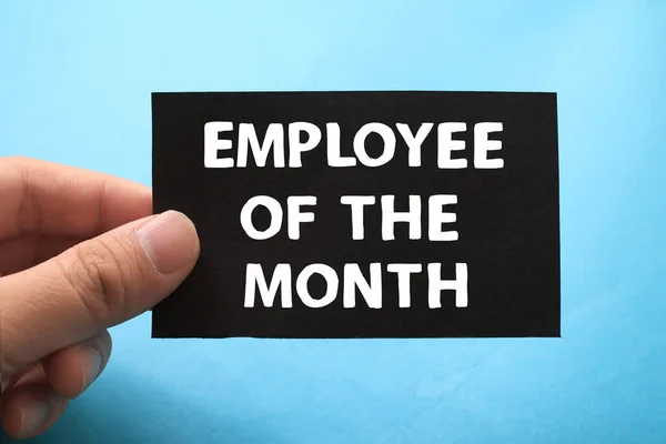 Employee Month Text Words Typography Written Paper Blue Background Life — Stock Photo, Image