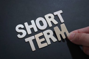 Kısa vadeli, iş motivasyonu ilham verici alıntılar, kelime tipografi harf kavramı