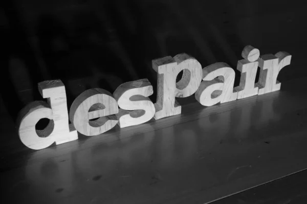 Despair Text Words Typography Written Wooden Letter Black Background Life — Stock Photo, Image