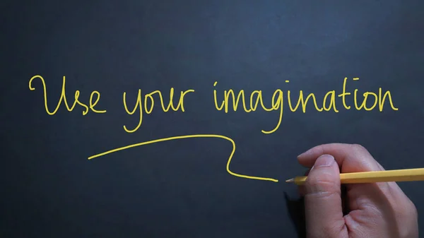 Use Your Imagination Text Words Typography Written Chalkboard Life Business — Stock Photo, Image