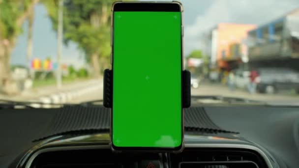 Teléfono Como Concepto Dispositivo Navegación Pantalla Verde Blanco Teléfono Inteligente — Vídeos de Stock