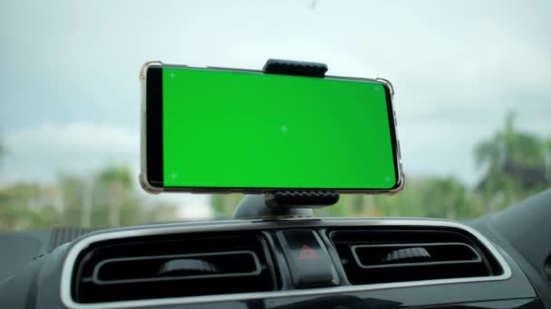 Phone Navigation Device Concept Blank Green Screen Smartphone Mock Template — 비디오