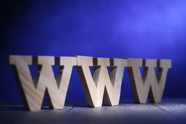 Www World Wide Web Trä Ord Brev Internet Företag Typografi — Stockfoto