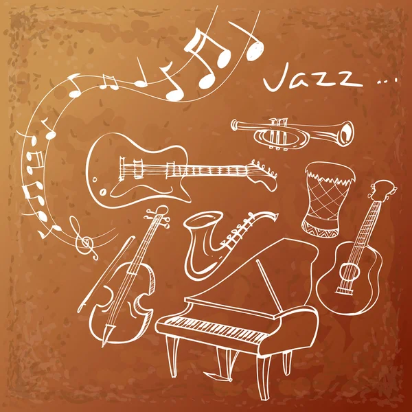 Jazz instrument achtergrond — Stockvector