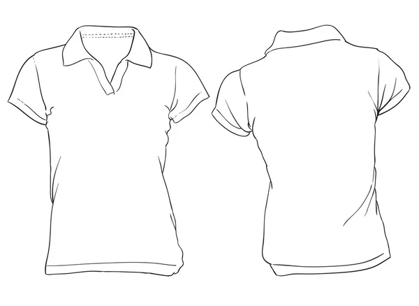 Vrouwen witte poloshirt sjabloon — Stockvector