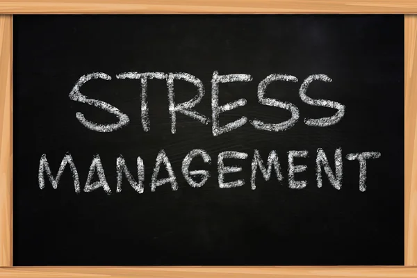 Stress Management Chalk Writing on Blackboard — Fotografie, imagine de stoc