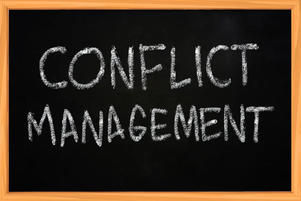 Conflict Management Chalk Writing on Blackboard — Stock Photo, Image