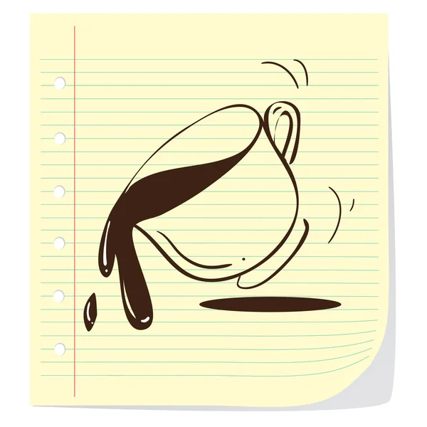 Doodle de café derramado — Archivo Imágenes Vectoriales