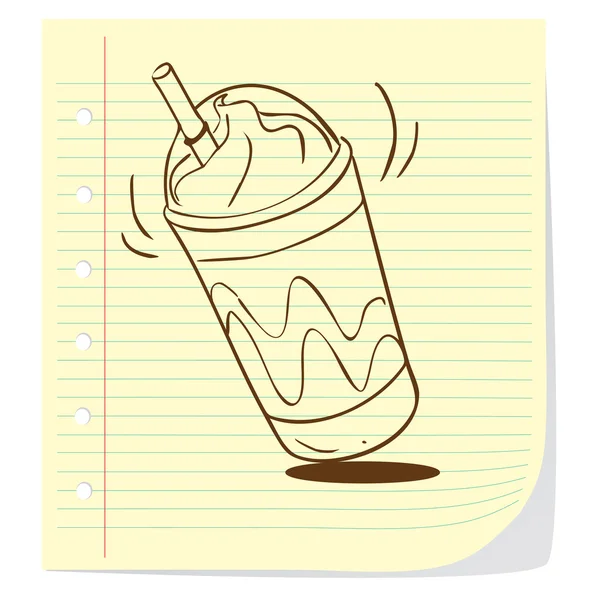 Koffie Frappe Doodle — Stockvector
