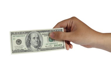 100 dolarlık banknot holding