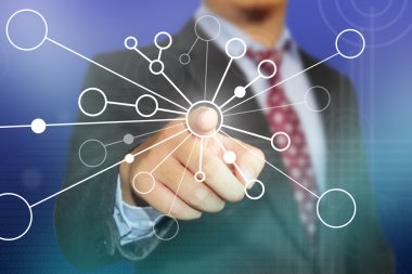 İşadamı tıklayarak boş daire akış çizelgesi