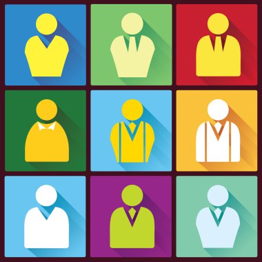 İşadamı düz simgeler