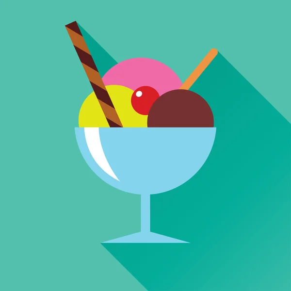 Ice Cream Flat Icon — Stock Vector