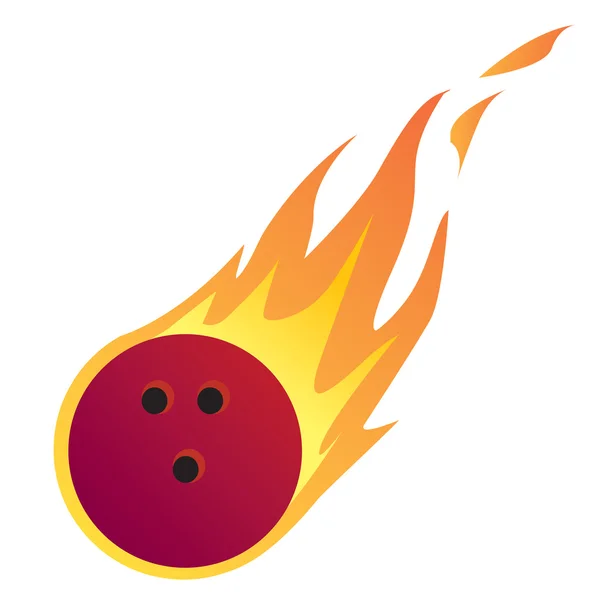 Boule de bowling en feu — Image vectorielle