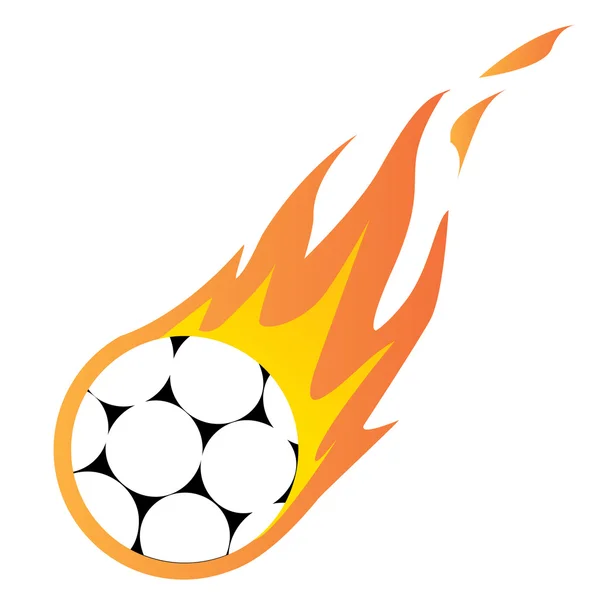 Fußball im Feuer — Stockvektor