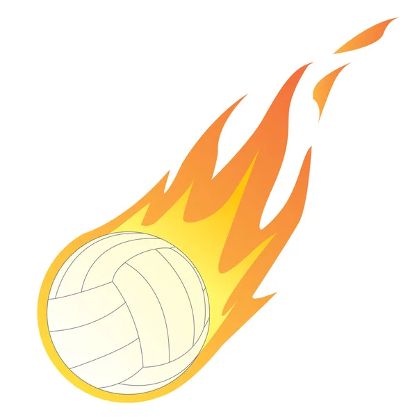 Volleyball im Feuer — Stockvektor