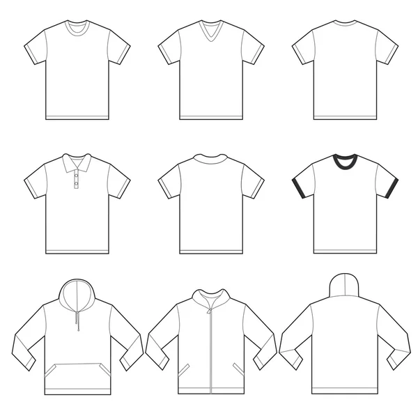 Witte Shirts sjabloon — Stockvector
