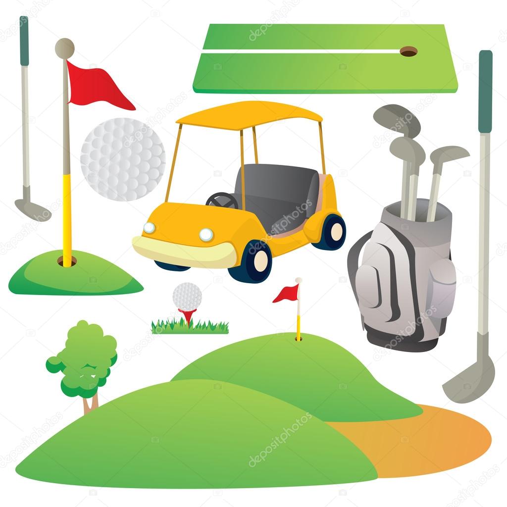 Golf Cartoon Elements