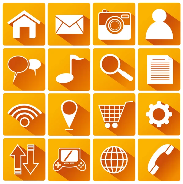 Smart Phone Application Flat Icons — Stock Vector