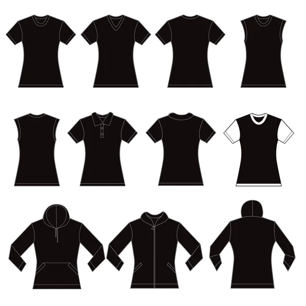 Modelo de camisas femeninas — Vector de stock