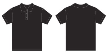 Black Polo Shirt Design Template For Men clipart