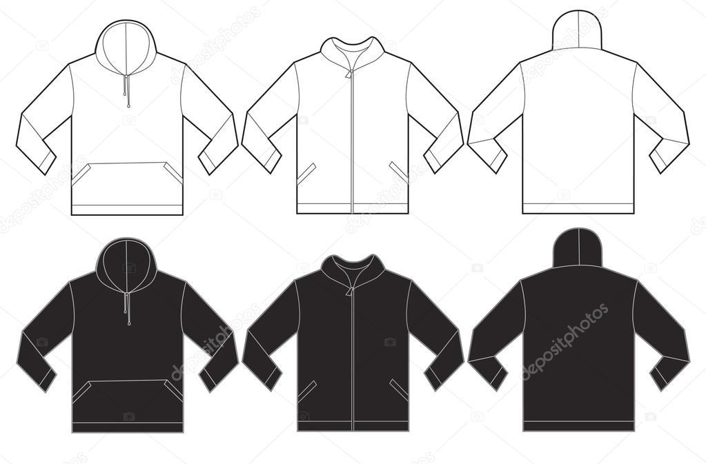 Black White Hoodie Sweatshirt Design Template