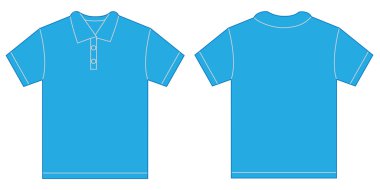 Light Blue Polo Shirt Design Template For Men clipart