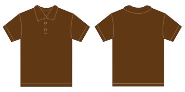 Erkekler için kahverengi Polo gömlek tasarım şablonu