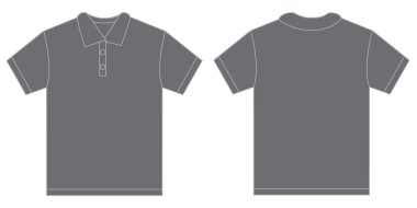 Grey Polo Shirt Design Template For Men clipart