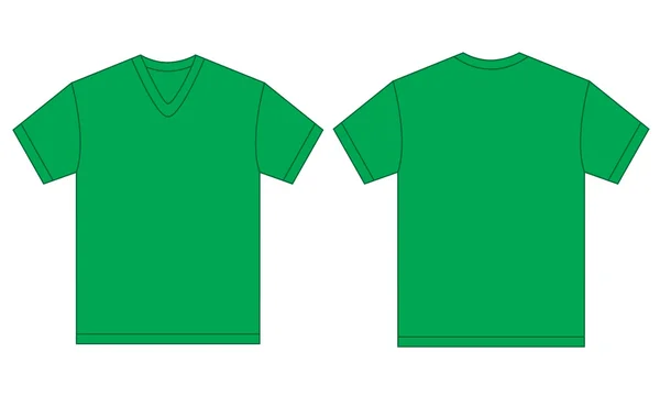 Green V-Neck Shirt Design Template for Men — стоковый вектор