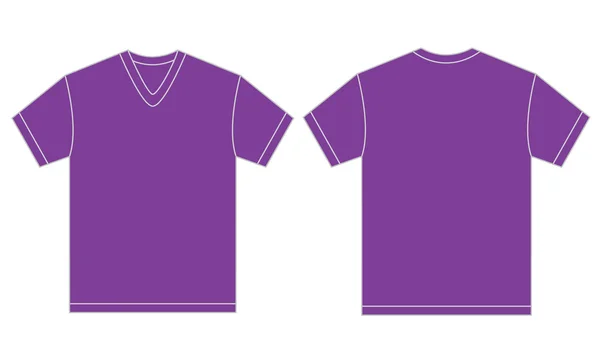 Paarse v-hals Shirt ontwerpsjabloon voor mannen — Stockvector