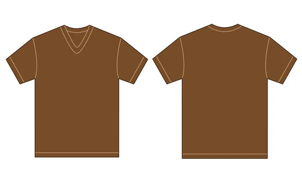Brown V-Neck Shirt Design Template For Men — Stock Vector