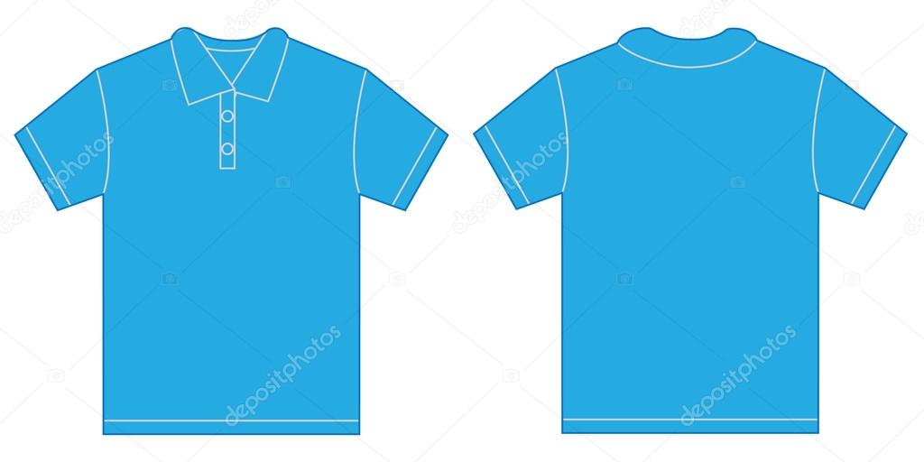 Modelo azul claro do projeto da camisa do pólo para homens imagem