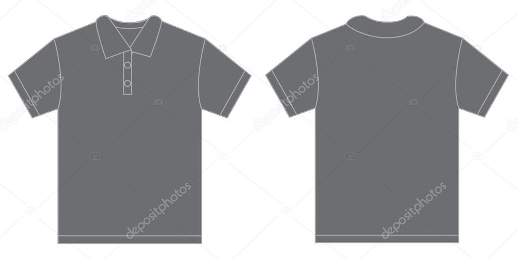 Grey Polo Shirt Design Template For Men