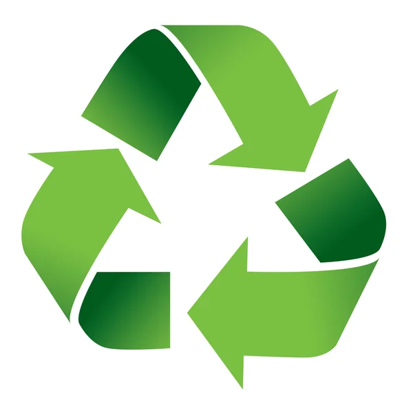 Recycle symbool op witte geïsoleerd — Stockvector