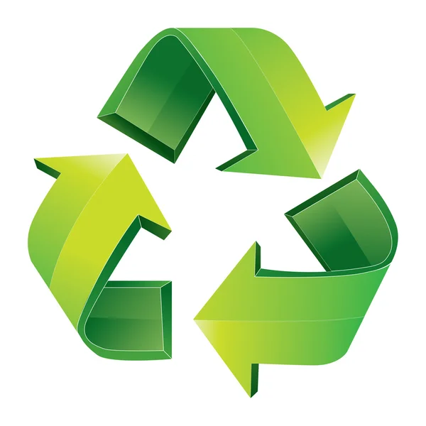 Recykling symbol na białym tle — Wektor stockowy