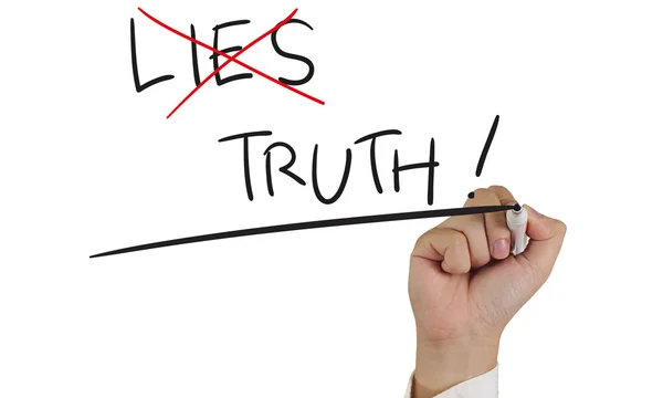 Leugens en waarheid, Concept typografie — Stockfoto