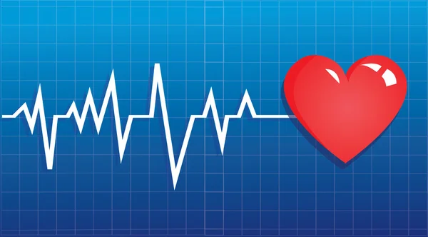 Szív- és grafikai EKG — Stock Vector