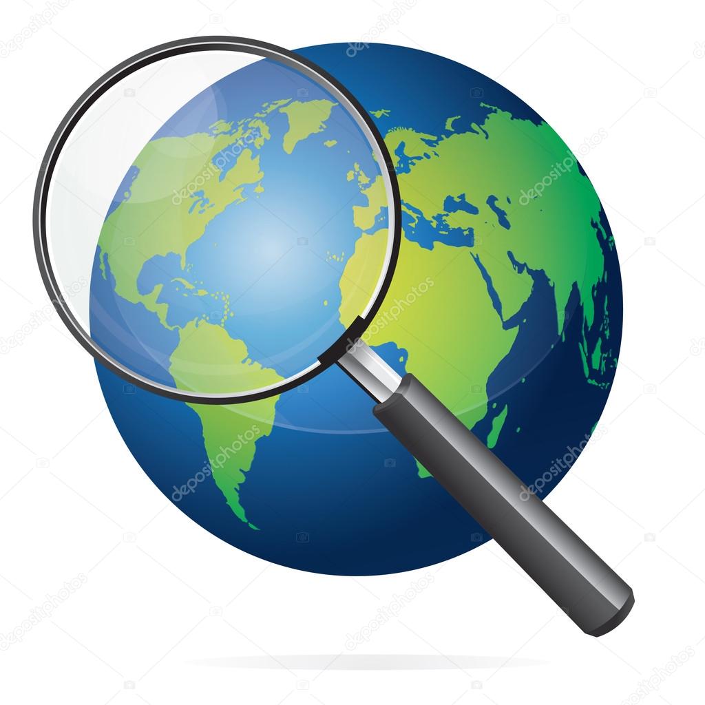 Earth and Magnifying Glass