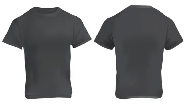 Siyah boş T-Shirt tasarım şablonu
