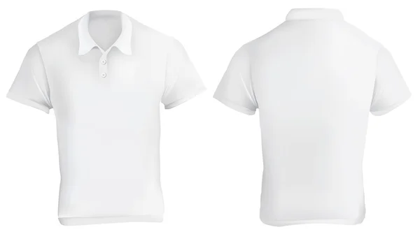 Modelo de Design de Camisa Polo Branco — Vetor de Stock