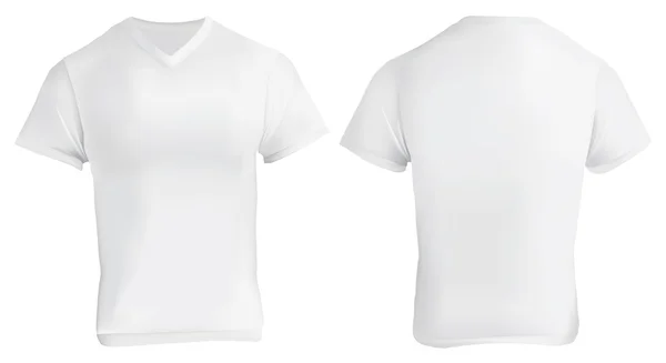 Modèle de conception de chemise à col V blanc — Image vectorielle