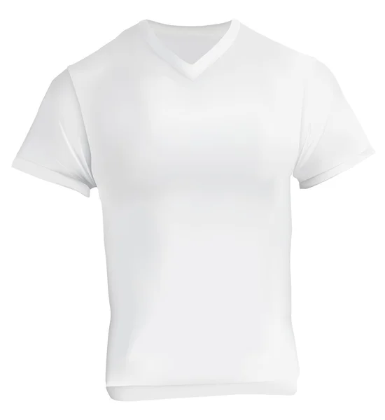 Plantilla de diseño de camisa blanca con cuello en V — Archivo Imágenes Vectoriales