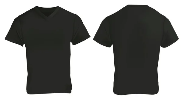 Preto V-Neck modelo de design de camisa — Vetor de Stock