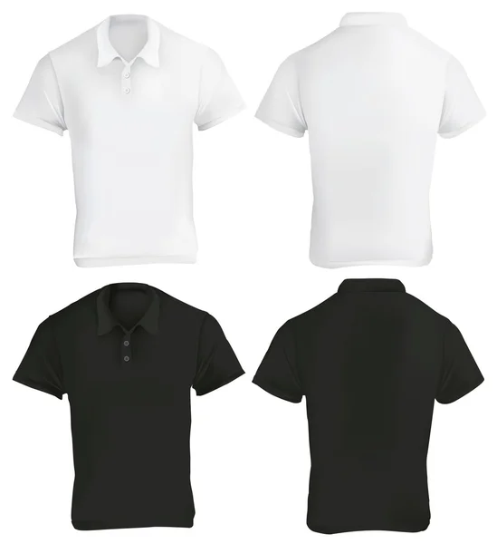 Modelo de design de camisa Polo preto e branco — Vetor de Stock