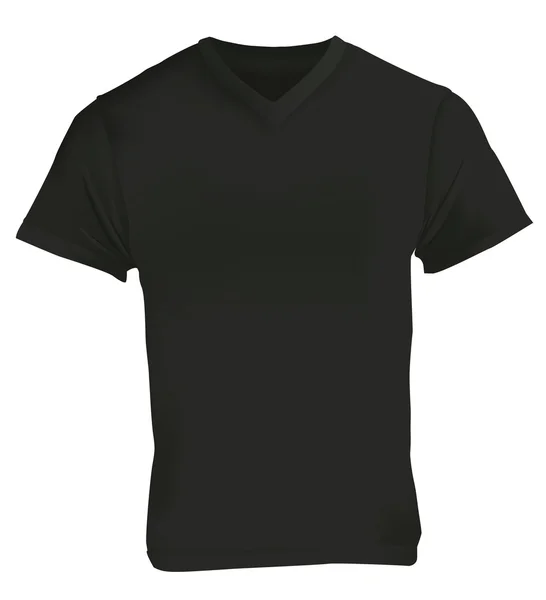 Modello di camicia nera con scollo a V — Vettoriale Stock
