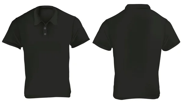 Ontwerpsjabloon zwarte Polo Shirt — Stockvector