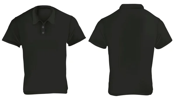 Siyah Polo gömlek tasarım şablonu — Stok Vektör